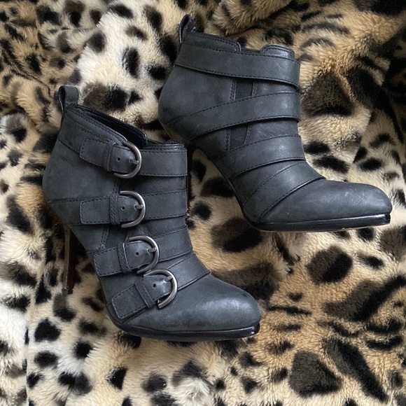 Grey Coach Booties with accent buckles . - Picture 3 of 13